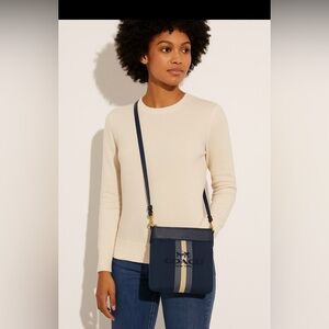 Coach Horse And Carriage Jacquard Kitt Crossbody Purse center stripe 72412